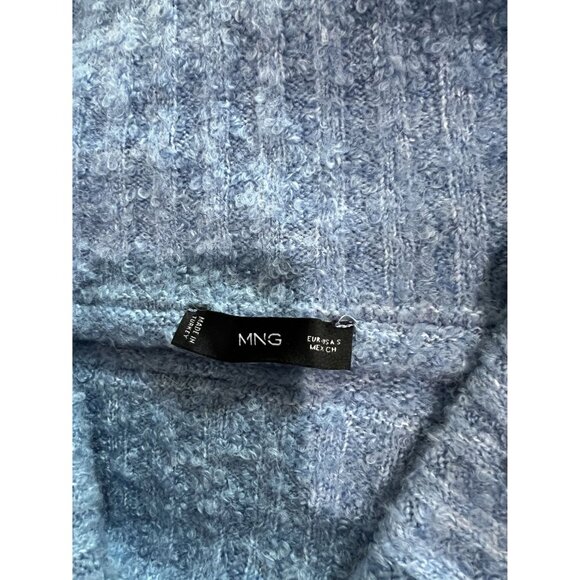 MNG Mango Off The Shoulder Knitted Sweater in Blue - Picture 4 of 4